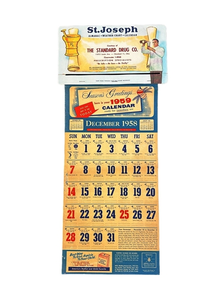 1959 St. Joseph Advertising Calendar