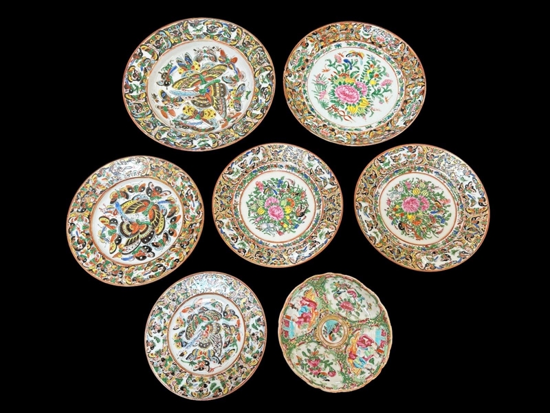 (7) Thousand Butterflies Chinese Plates, Bowls