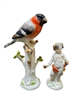 (2) Meissen Porcelain Figurines; Bird and Cherub