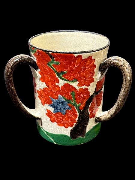 c. 1877 Kyoto Ceramic Three Handle Mug