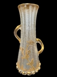 St. Denis Art Glass 2 Handle Acid Cut Vase