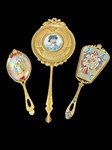 (3) French Enamel Dresser Mirrors 19th Century