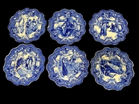 (6) Flow Blue Portrait Plates
