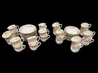 (2) Demitasse Cups and Saucers Sets: Dresden and Schumann