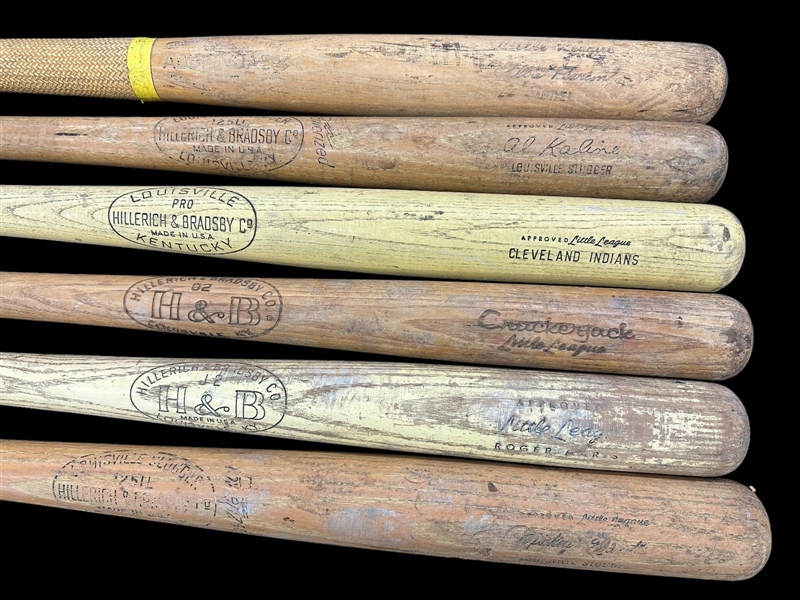 (6) Group of Little League Vintage Bats; Mantle, Maris