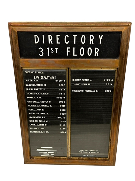 Vintage Brass Type Directory