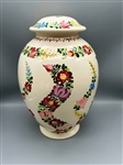 Hand Painted Lidded Floral Vase Pot