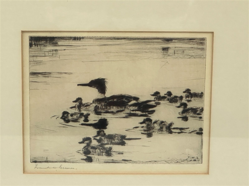 Frank Weston Benson (1862-1951) Sheldrakes Brood Drypoint Etching