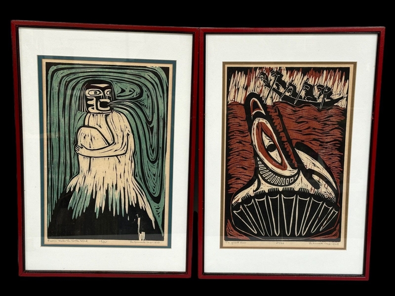 (2) Woodcuts by Dale DeArmond (American 1914-2006) Artist Edition