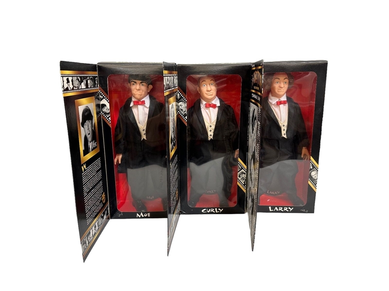 (3) Three Stooges Dolls in Original Boxes