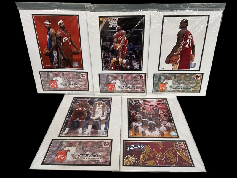 (5) Lebron James Envelope Stamp Photo Posters