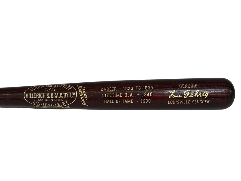 Hillerich & Bradsby Co. Louisville Slugger #125 Commemorative Lou Gehrig Baseball Bat