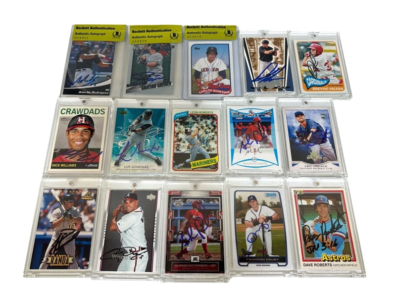 (15) Signed Autographed Baseball Cards; Roberts, Gonzalez