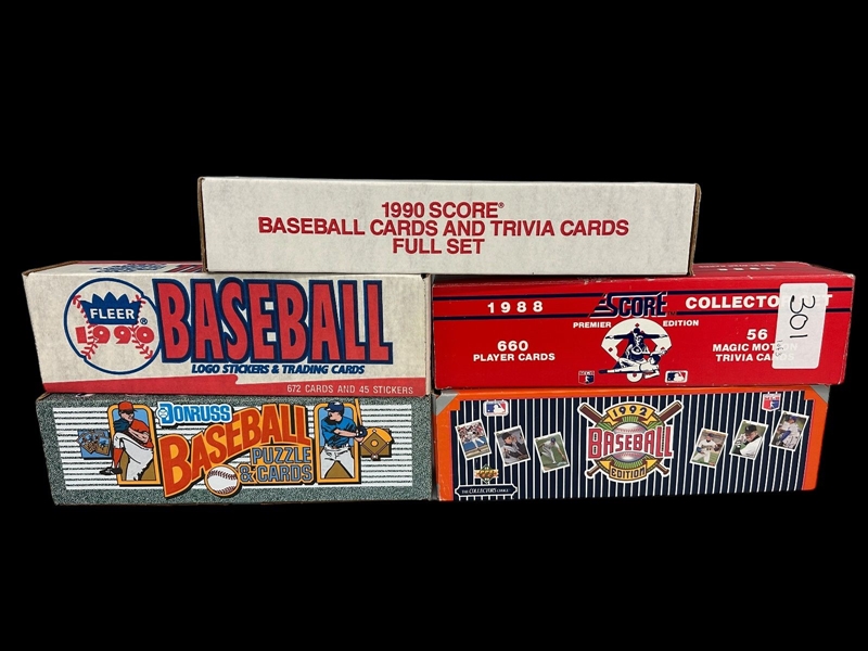 (5) Complete Baseball Card Sets; Fleer, Donruss, Score, upper Deck