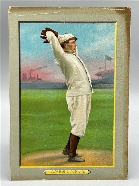 1911 T3 Turkey Red Cabinet Card No. 77 Red Ames New York Giants