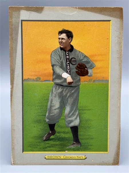 1911 T3 Turkey Red Cabinet Card No. 1 Mordecai Brown HOF