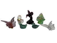 (7) Hand Painted Fenton Glass Animals