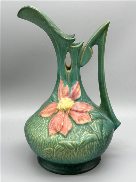 Roseville Pottery Clematis Ewer 1940s