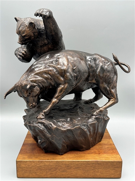 William Dean Kilpatrick Composite Over Metal Sculpture; Bull and Bear