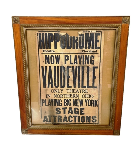 Hippodrome Theatre Cleveland Now Playing Vaudeville Vintage Poster