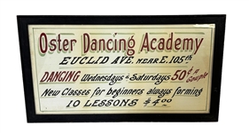 Oster Dancing Academy Framed Hand Painted Advertising Sign