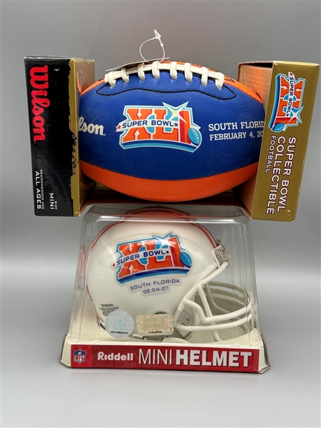 (2) Super Bowl XLI Football Souvenirs