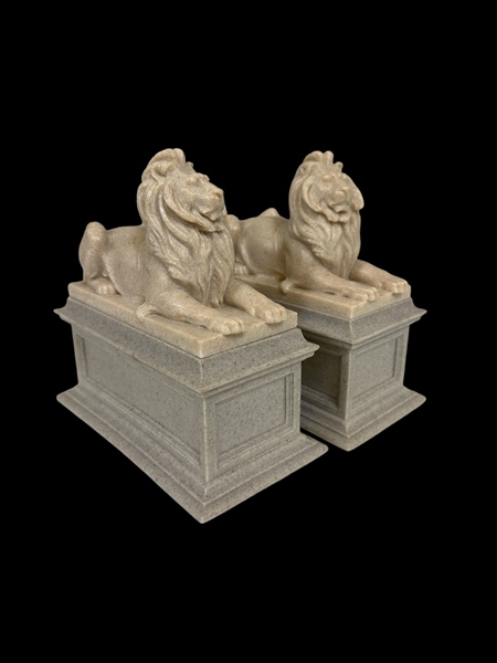 Pair of Composite Lion Book Ends