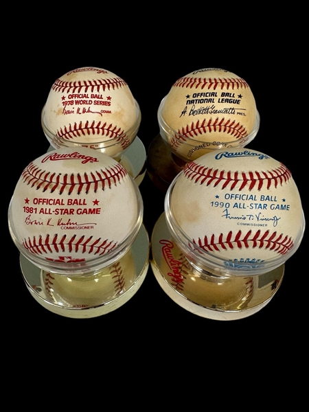 (4) Professional Baseballs