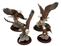(4) Porcelain Eagle Figurines American Eagle Gallery