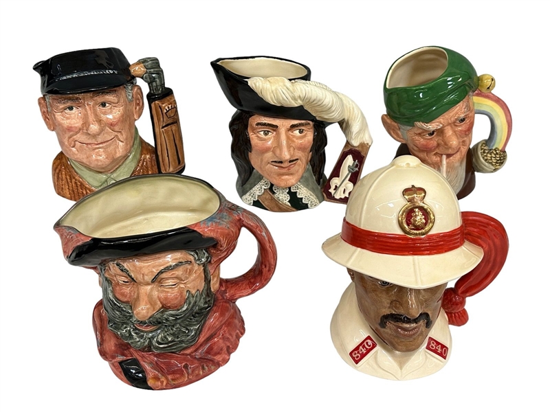 (5) Royal Doulton Large Character Mugs