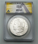 1881-S Morgan Silver Dollar Anacs MS 62 VAM-36