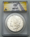1886-P Morgan Silver Dollar Anacs MS 62 Vam-6