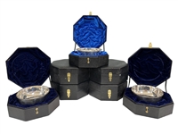 (7) Sterling Silver Bowls In Velvet Lined Presentation Cases by James Curtis Master Silversmith