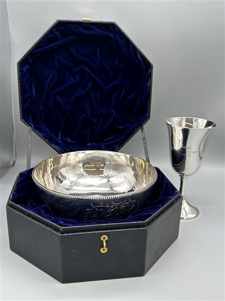 (1) Sterling Silver Presentation Bowl in Presentation Case and W. Bell Sterling Silver Cup