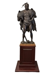 Jud Hartmann Monumental Bronze Susquehannock Iroquois Warrior on Pedestal