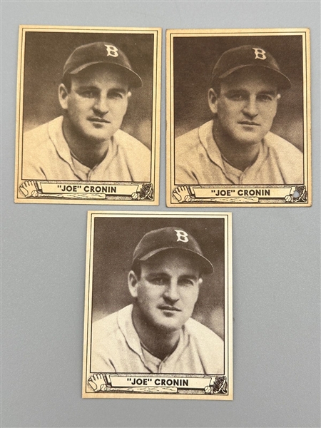 (3) 1940 Playball #134 Joe Cronin Baseball Cards