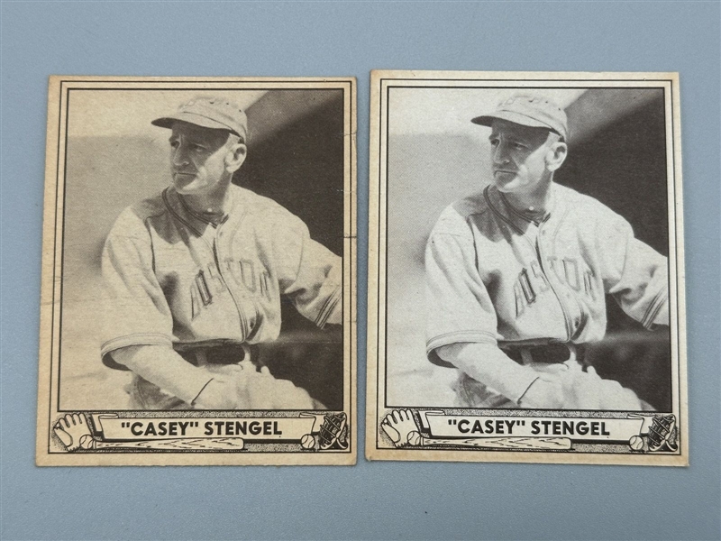 (2) 1940 Playball #141 Casey Stengel Baseball Cards