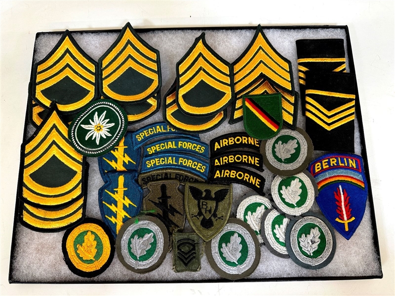 Group of Military Insignia Badges and Patches