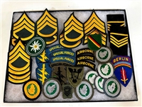 Group of Military Insignia Badges and Patches