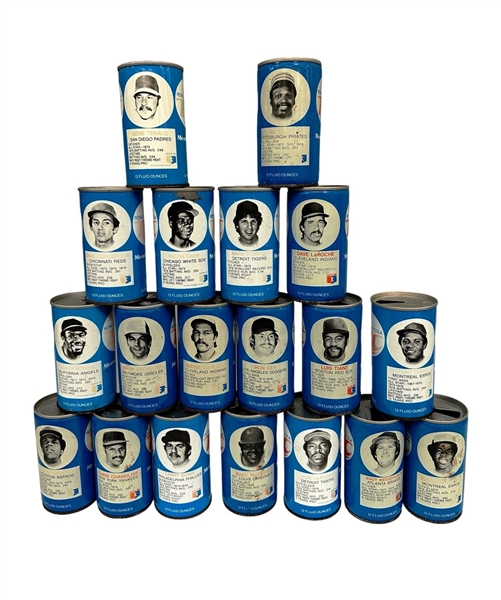 (19) 1970s RC Cola Pull Tab Cans with Baseball Star Players