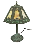 Neoclassical 8 Panel Slag Glass Lamp