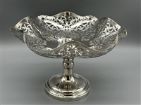 Sterling Silver Footed Reticulated Bon Bon Dish