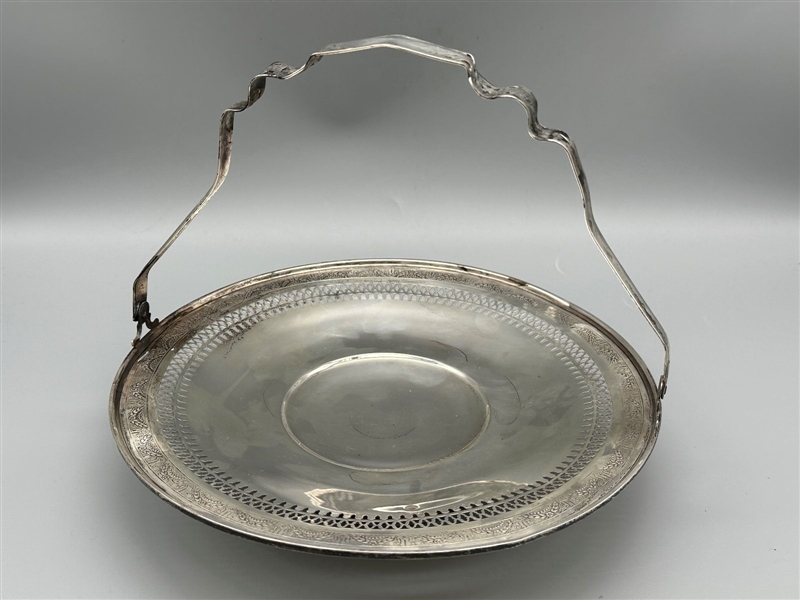 Elgin Sterling Silver Handled Footed Plate 