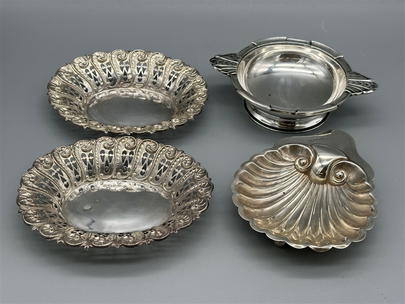 (4) English Sterling Silver Nut Cellars/Dishes