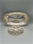 Webster Sterling Silver Overlay Glass Trivet, Relish Tray