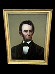 Abraham Lincoln Portrait Reverse Painting on Glass Attributed to William Matthew Prior (1806 to 1873)