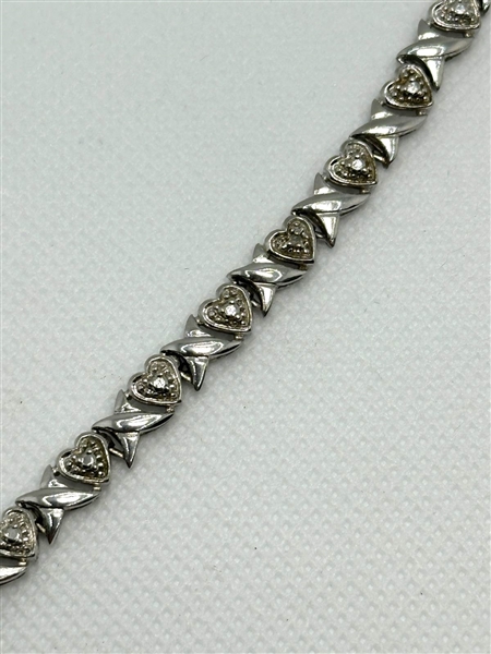 Sterling Silver Diamond Chip Bracelet