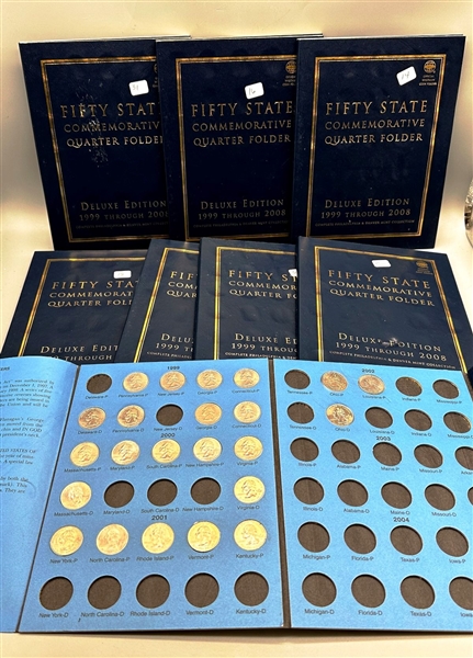 (178) Fifty State Commemorative Quarters & (8) Whitman Deluxe Edition Albums