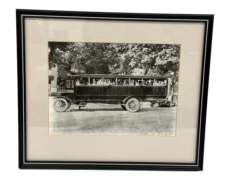 1925 Model TT Chasis Extended With Bus Body Black and White Photograph