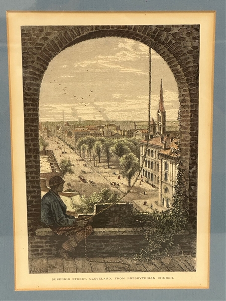 Hand Tinted Engraving Superior Street Cleveland